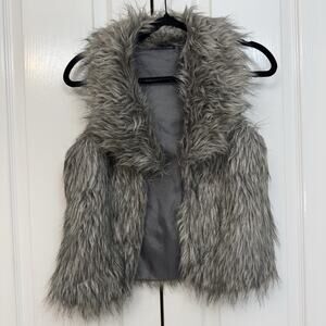 Sweater Project Faux Fur Open Vest Brown Women's Size Medium